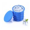Multi-functional Portable Silicone Ice Maker Tray, Silicone Ice Bucket with Lid Ice Cube Bucket Ice Cubes Maker 2-in-1 Ice Cube Molder and Holder Home