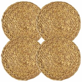 Set of 4 Pack Round Water Hyacinth Placemats