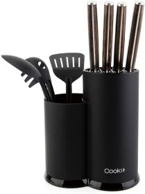 (Do Not Sell on Amazon) Knife Block, Cookit kitchen Universal Knife Holder without Knives, Detachable Knife Storage with Scissors Slot, Space Saver Mu