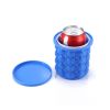 Multi-functional Portable Silicone Ice Maker Tray, Silicone Ice Bucket with Lid Ice Cube Bucket Ice Cubes Maker 2-in-1 Ice Cube Molder and Holder Home