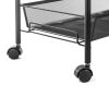 Free shipping 4-Tier Mesh Wire Rolling Cart Multifunction Utility Cart Metal Kitchen Storage Cart with 4 Wire Baskets Lockable Wheels for Home, Office