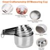 7Pcs Measuring Cups Stainless Steel Kitchen Measurement Tool