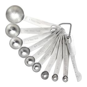Measuring Spoons: U-Taste 18/8 Stainless Steel Measuring Spoons Set of 9 Piece: 1/16 tsp;  1/8 tsp;  1/4 tsp;  1/3 tsp;  1/2 tsp;  3/4 tsp;  1 tsp;  1 (Type: 10 pieces)