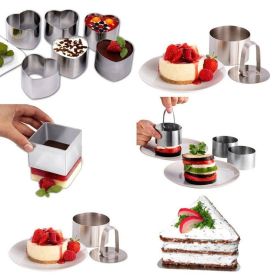 Stainless Steel Cake Cutter Bakeware Mini Fondant Mousse Mold Kitchen DIY Tool (size: Flower)