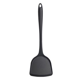 The manufacturer produces silica gel kitchenware; silica gel shovel; non stick pot; special silica gel spatula set; high temperature resistant soup sp (size: Black silicone shovel)