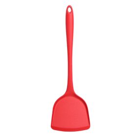 The manufacturer produces silica gel kitchenware; silica gel shovel; non stick pot; special silica gel spatula set; high temperature resistant soup sp (size: Red silicone shovel)