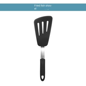 Japanese silica gel frying shovel frying egg shovel frying beef steak leaky shovel non stick pan is applicable to silica gel spatula kitchen tool colo (size: Fried fish spatula)