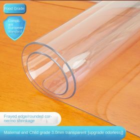 Transparent pvc soft plastic glass tablecloth; waterproof; oil proof; disposable tablecloth; tea table mat; crystal plate; Amazon (colour: Non shrink 3.0mm transparent, size: 80*120CM)