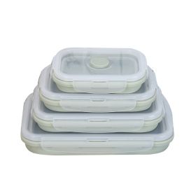 Silicone lunch box (Color: Green1, size: 350ML)