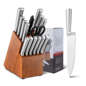 Daily Necessities Kitchen Knife Set Stainless Steel Knife Block Set (Color: As pic show, Type: Style D 16 Pcs)