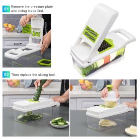 Free shipping Vegetable Slicer Chopper Food Kitchen Onion Potato Peeler Manual Multifunction (Color: White)