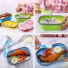 Lunch Box Collapsible Silicone Food Storage with Fork Spoon Expandable Eco Lunch Bento Box BPA-Free Dishwasher Freezer Microwave Safe